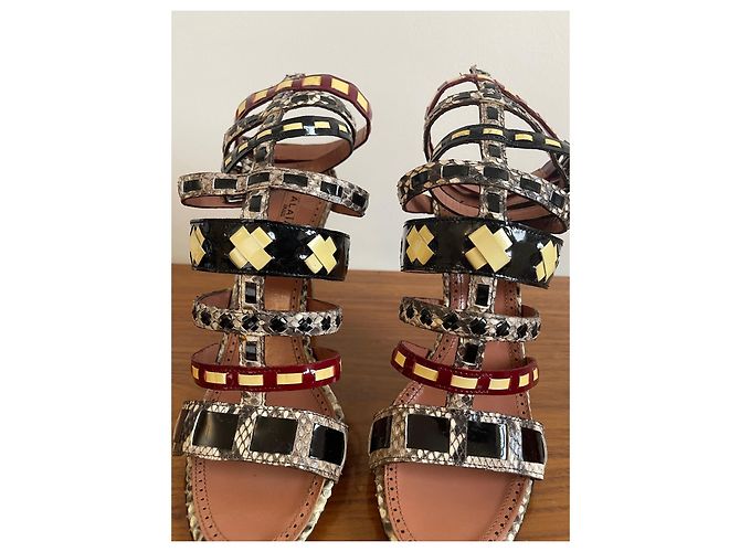 Sandali Alaïa multicolore in pelle - vista 7