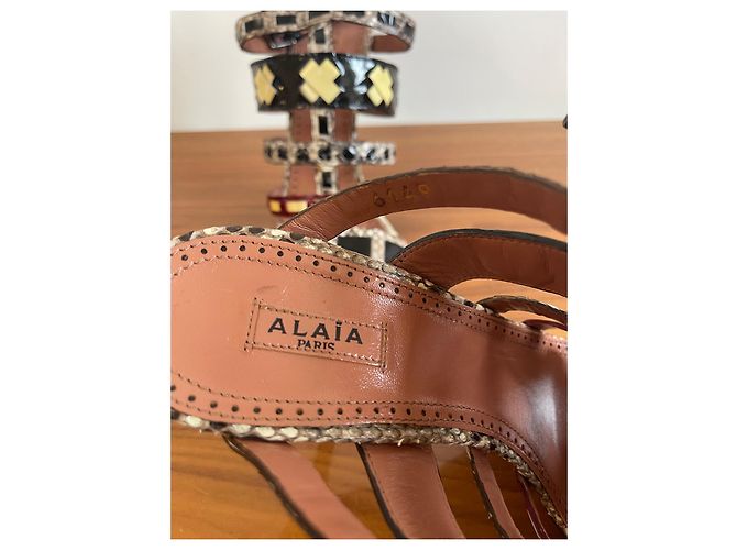 Sandali Alaïa multicolore in pelle - vista 8
