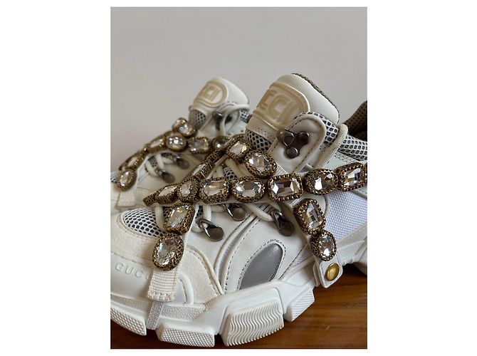 Gucci Flashtrek Sneaker Weiß Stoff Gummi - Ansicht 2