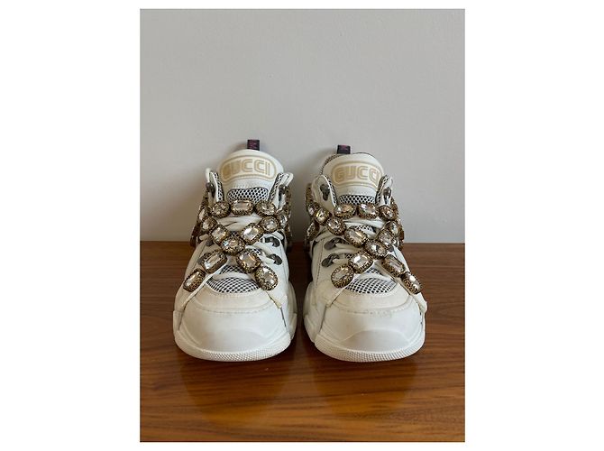 Gucci Flashtrek Sneaker Weiß Stoff Gummi - Ansicht 3