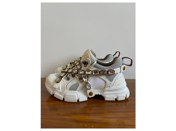 Gucci Flashtrek Sneaker Weiß Stoff Gummi - Ansicht 4