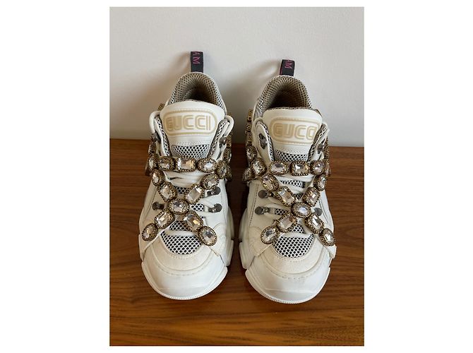 Gucci Flashtrek Sneaker Weiß Stoff Gummi - Ansicht 5