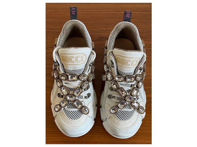 Gucci Flashtrek Sneaker Weiß Stoff Gummi - Ansicht 6