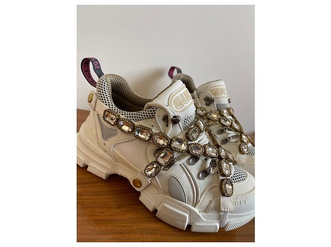 Gucci Flashtrek Sneaker Weiß Stoff Gummi - Ansicht 7