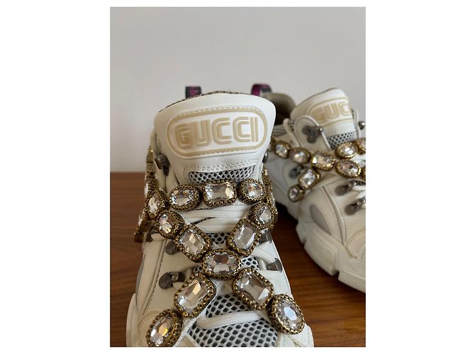 Gucci Flashtrek Sneaker Weiß Stoff Gummi - Ansicht 8