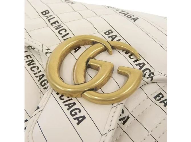 *Gucci x Balenciaga GG Marmont The Hacker Project Borsa a spalla piccola Bianco - vista 5