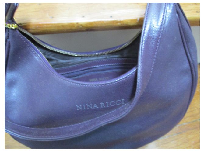 Borsa a mano Nina Ricci in pelle prugna - vista 3
