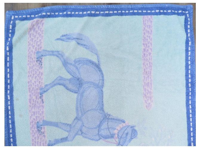 Hermès DRAP DE PLAGE HERMES CHEVAUX SERVIETTE DE BAIN EN COTON BLEU BEACH TOWEL - vue 2