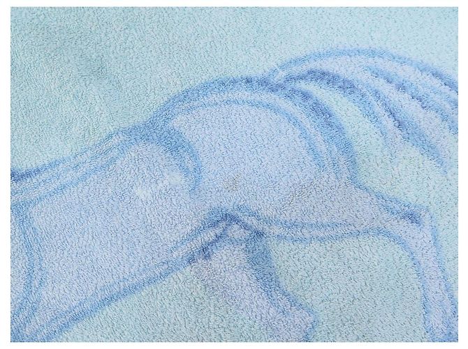 Hermès DRAP DE PLAGE HERMES CHEVAUX SERVIETTE DE BAIN EN COTON BLEU BEACH TOWEL - vue 5