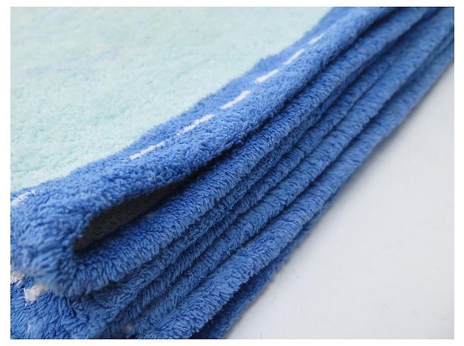 Hermès DRAP DE PLAGE HERMES CHEVAUX SERVIETTE DE BAIN EN COTON BLEU BEACH TOWEL - vue 8