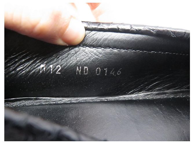 NEUF CHAUSSURES LOUIS VUITTON MOCASSINS HOCKENHEIM 12 46 CUIR PYTHON SHOES Noir - vue 10