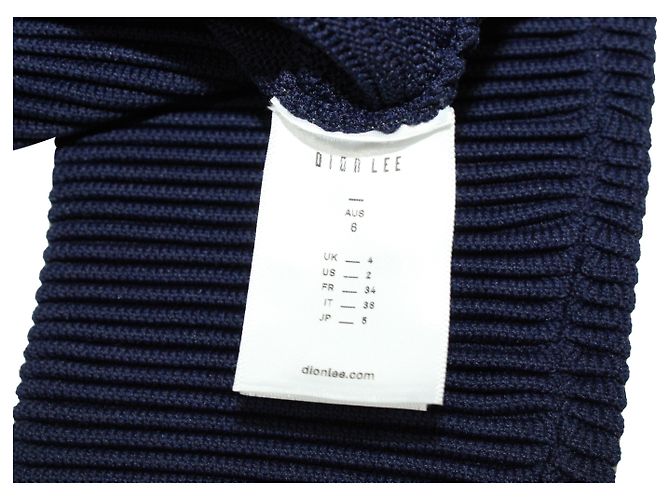 Autre Marque Dion Lee Rippstrickpullover mit Stehkragen aus marineblauer Viskose - Ansicht 5