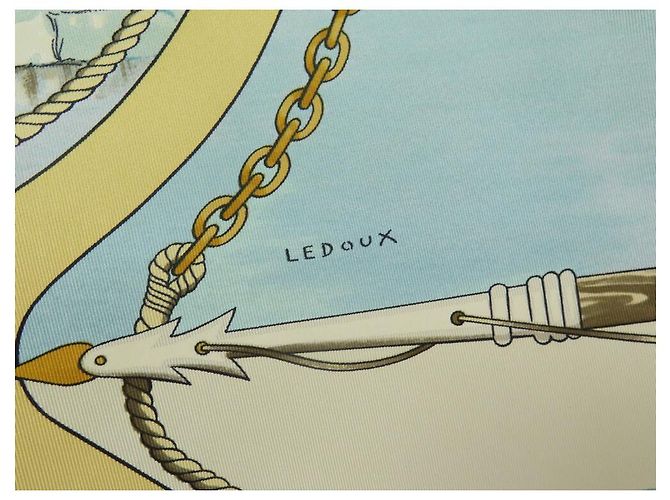 Hermès SCIARPA QUADRATA HERMES GRONLAND LEDOUX 90 SETA GIALLA + SCATOLA SCIARPA IN SETA Giallo - vista 10