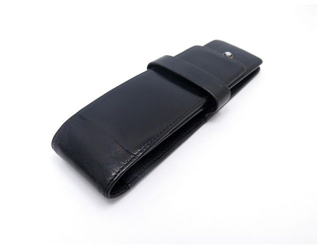 MONTBLANC MEISTERSTUCK CUSTODIA PER 2 PORTAPENNE IN PELLE NERA - vista 2