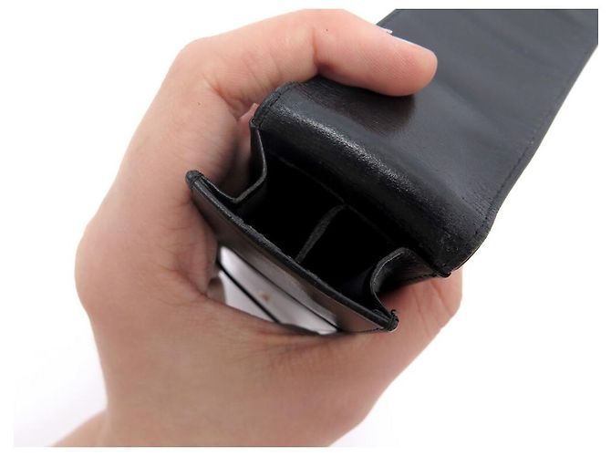 MONTBLANC MEISTERSTUCK CUSTODIA PER 2 PORTAPENNE IN PELLE NERA - vista 3