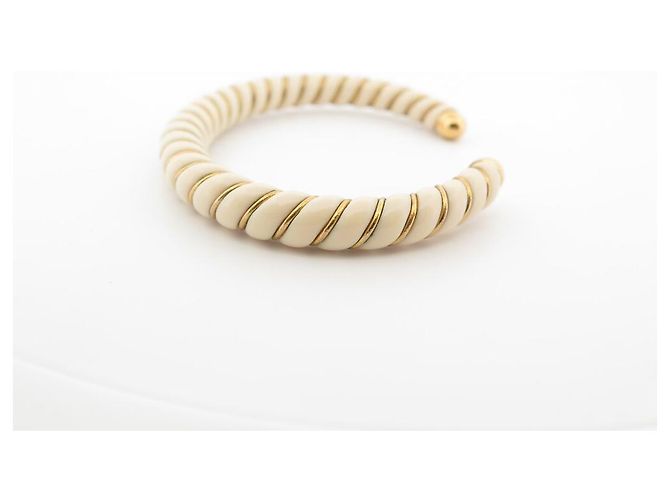 BRACCIALE AURELIE BIDERMANN DIANA IN RESINA AVORIO E ORO 18K 16BRACCIALI IN CM Bianco - vista 2