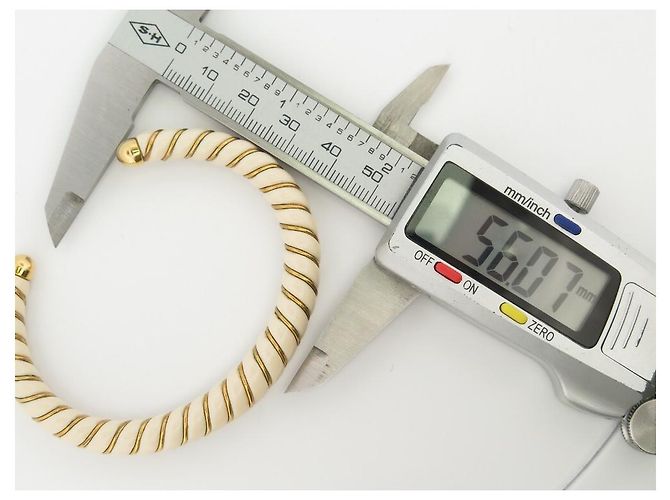 BRACCIALE AURELIE BIDERMANN DIANA IN RESINA AVORIO E ORO 18K 16BRACCIALI IN CM Bianco - vista 5
