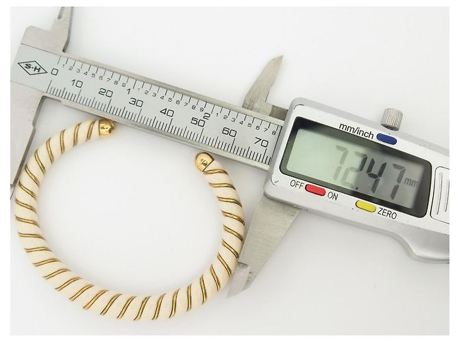 BRACCIALE AURELIE BIDERMANN DIANA IN RESINA AVORIO E ORO 18K 16BRACCIALI IN CM Bianco - vista 6