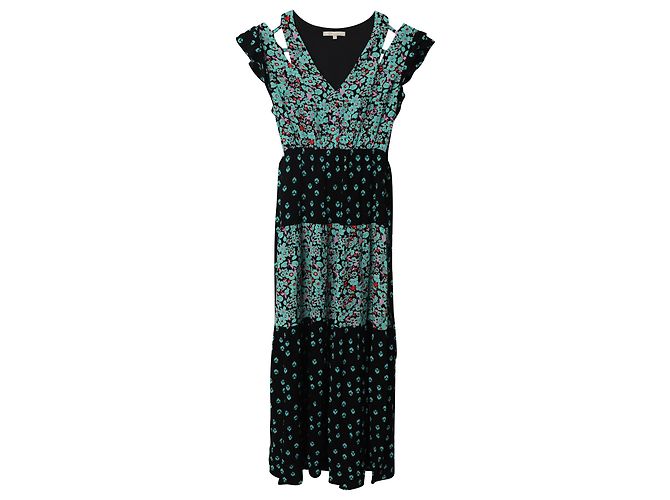 Abito lungo Maje floreale con manica svolazzante in viscosa multicolor Stampa python - vista 5