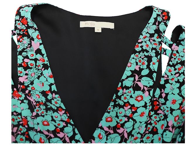 Abito lungo Maje floreale con manica svolazzante in viscosa multicolor Stampa python - vista 6