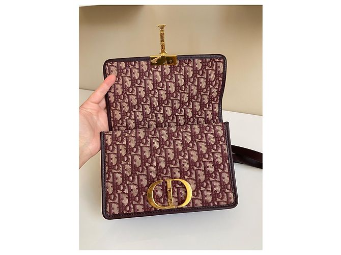 Dior 30 Montaigne Tasche Burgundy Oblique Jacquard - Ansicht 12
