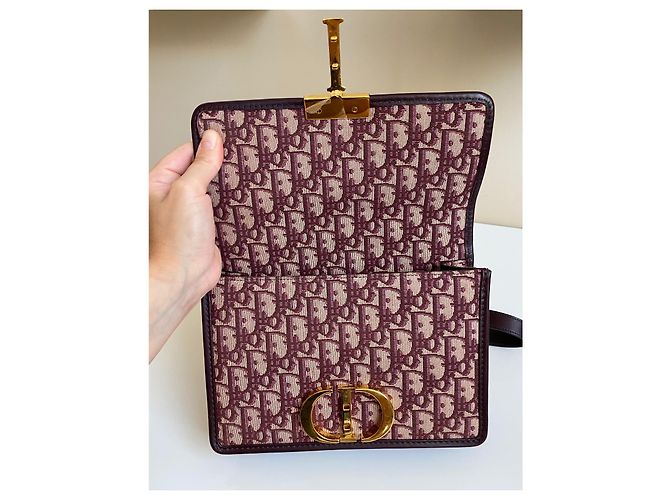 Dior 30 Montaigne Tasche Burgundy Oblique Jacquard - Ansicht 13