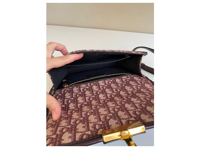 Dior 30 Montaigne Tasche Burgundy Oblique Jacquard - Ansicht 15