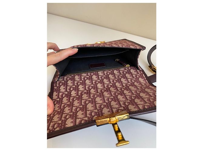 Dior 30 Montaigne Tasche Burgundy Oblique Jacquard - Ansicht 16