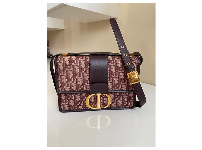 Dior 30 Montaigne Tasche Burgundy Oblique Jacquard - Ansicht 3