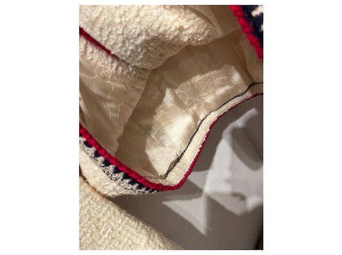 Chanel Falda elegante Roja Beige - vista 4