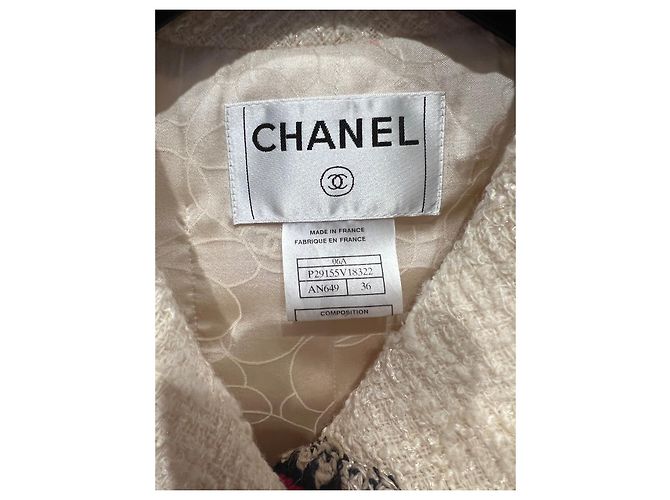 Chanel Falda elegante Roja Beige - vista 6