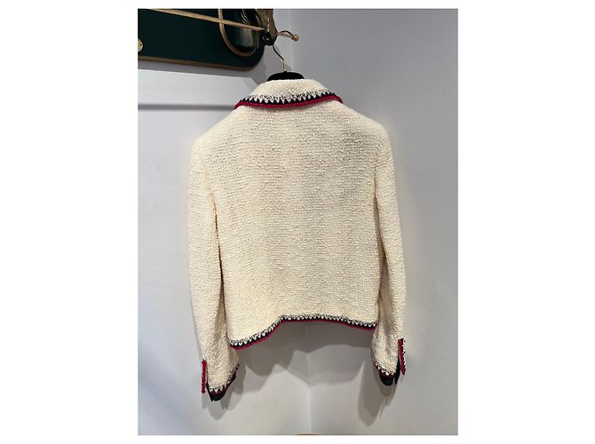 Chanel Falda elegante Roja Beige - vista 7