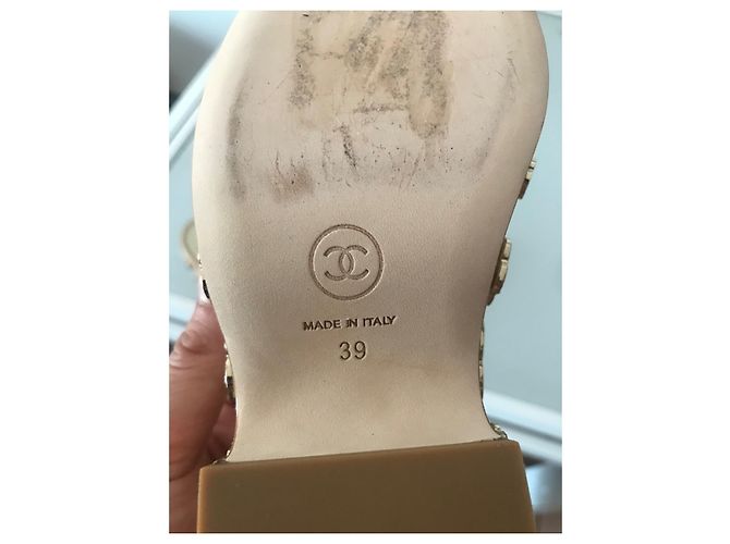 Chanel zuecos Beige - vista 7