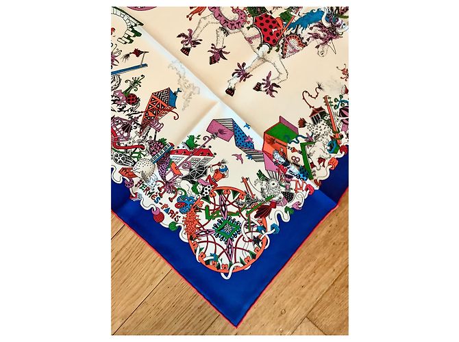 Hermès Sciarpa in seta La Folle Parade 90x90 Multicolore - vista 10