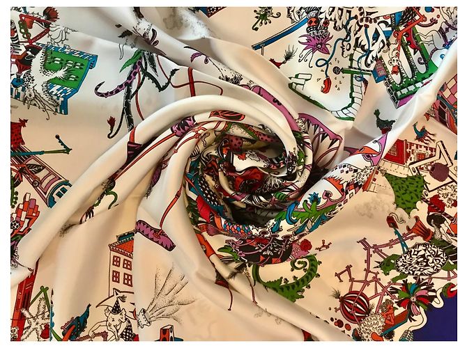 Hermès Sciarpa in seta La Folle Parade 90x90 Multicolore - vista 11