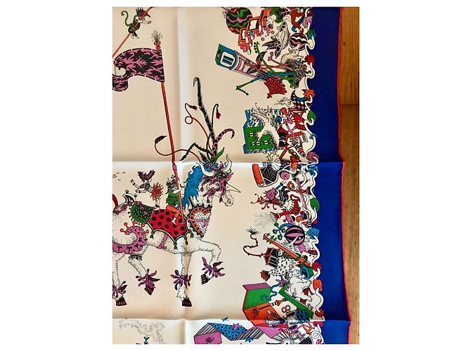 Hermès Sciarpa in seta La Folle Parade 90x90 Multicolore - vista 7