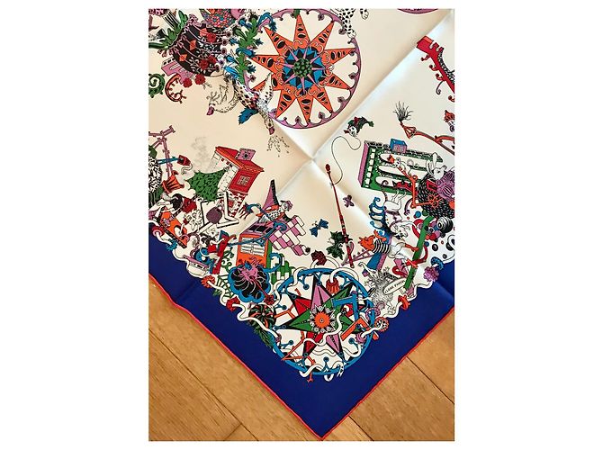 Hermès Sciarpa in seta La Folle Parade 90x90 Multicolore - vista 8