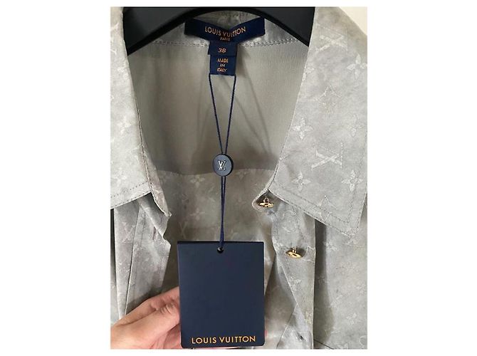 Camicia Louis Vuitton in seta lavata con monogramma - vista 9