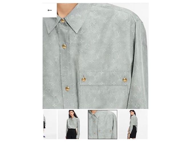 Camicia Louis Vuitton in seta lavata con monogramma - vista 3