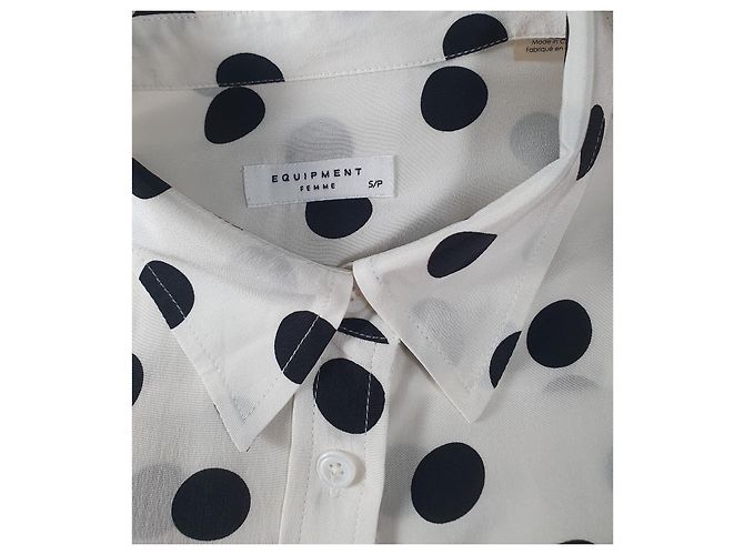Equipment Camicia in seta nera e bianca Nero Bianco - vista 5