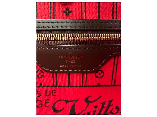 Louis Vuitton Neverfull MM Damier Ebene Marrone - vista 2