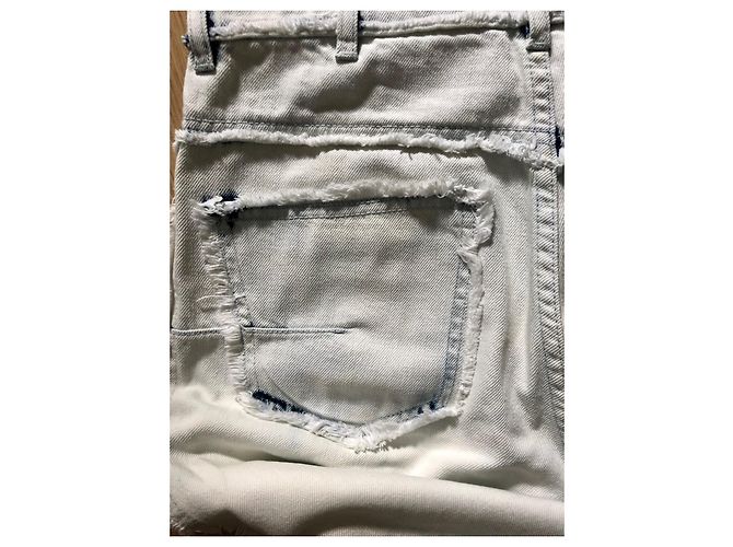 Jeans anchos Dior Tie-Dye de algodón blanco y azul - vista 3