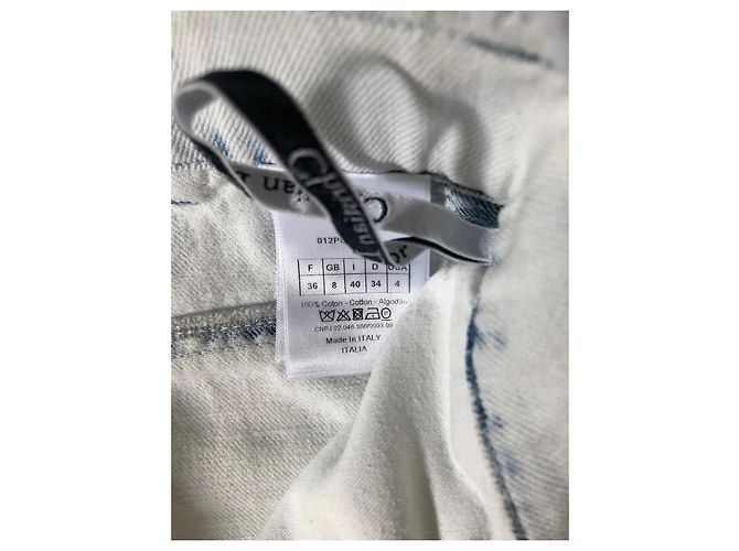 Jeans anchos Dior Tie-Dye de algodón blanco y azul - vista 6