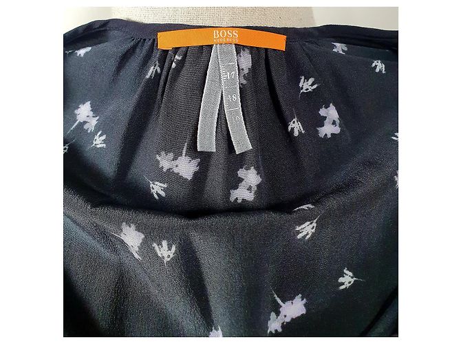 Hugo Boss Boss Orange Camicetta in Seta Nera Nero - vista 6