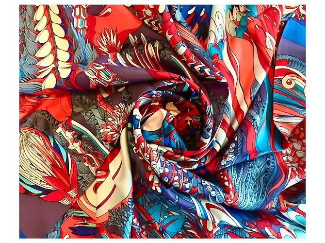 Sciarpa di seta Hermès Botanical Fantasy 140x140 Multicolore - vista 11