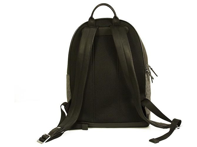 Michael Kors Hudson Gray Monogram Coated Canvas Logo Men Unisex Backpack Bag - view 2
