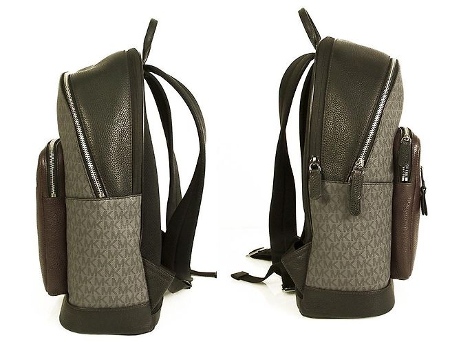 Michael Kors Hudson Gray Monogram Coated Canvas Logo Men Unisex Backpack Bag - view 5