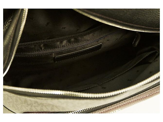 Michael Kors Hudson Gray Monogram Coated Canvas Logo Men Unisex Backpack Bag - view 7