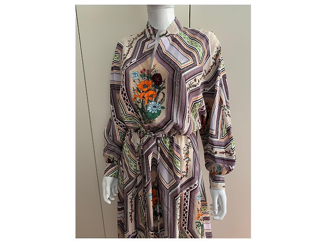 Tory Burch Abito tunica in seta stampata - vista 10