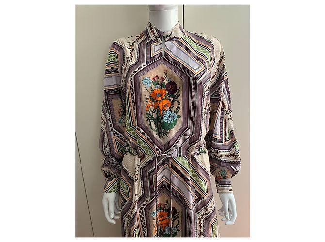 Tory Burch Abito tunica in seta stampata - vista 6